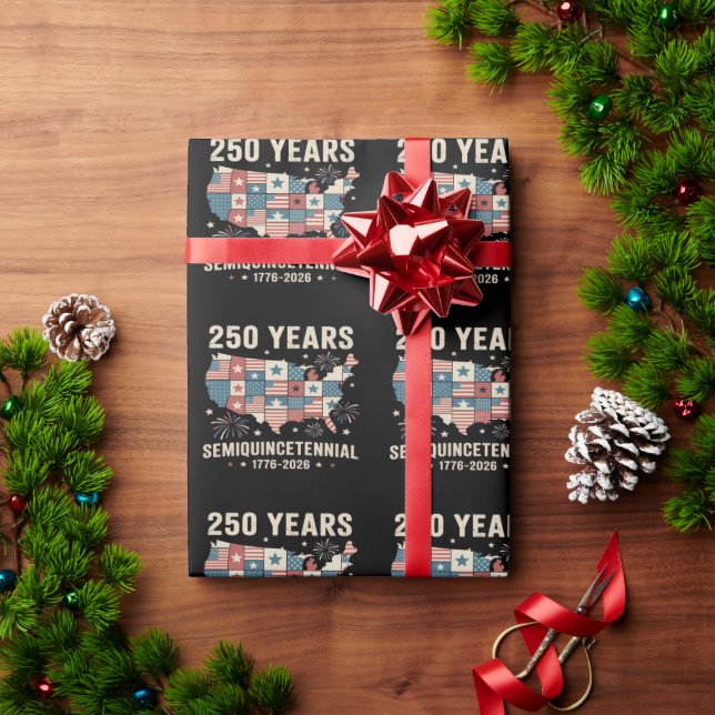 Papel De Presente aniversário de 250 anos da independência dos eua (Presente de Natal)