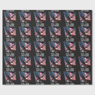 Papel De Presente Aniversário de 250 Anos EUA Bandeira Americana 177