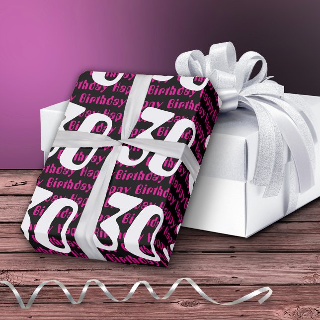 Papel De Presente aniversário de 30 anos Tipografia - Idade Personal (Criador carregado)