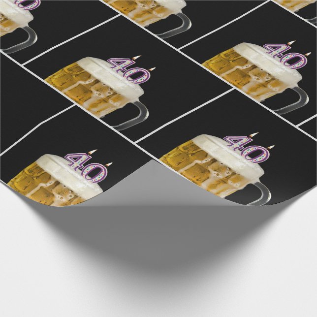 Papel De Presente aniversário de 40 anos Beer Mug Com Velas (Ponta)