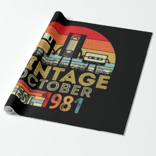 Papel De Presente ANIVERSÁRIO DE 40 ANOS de colheita de 1981 de out