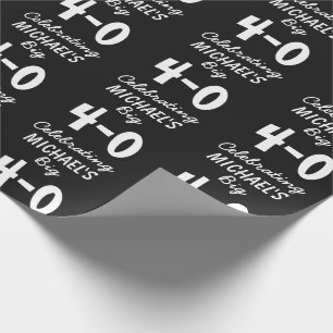 Papel De Presente Aniversário de 40 anos Personalizado Celebrando 40