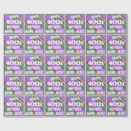 Papel De Presente Aniversário de 40 anos vibrante e colorido + nome 