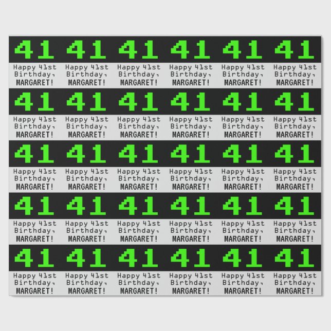 Papel De Presente Aniversário de 41ruas - Estilo Nerdy / Geeky "41"  (Aberto)