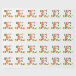 Papel De Presente Aniversário de 50 anos