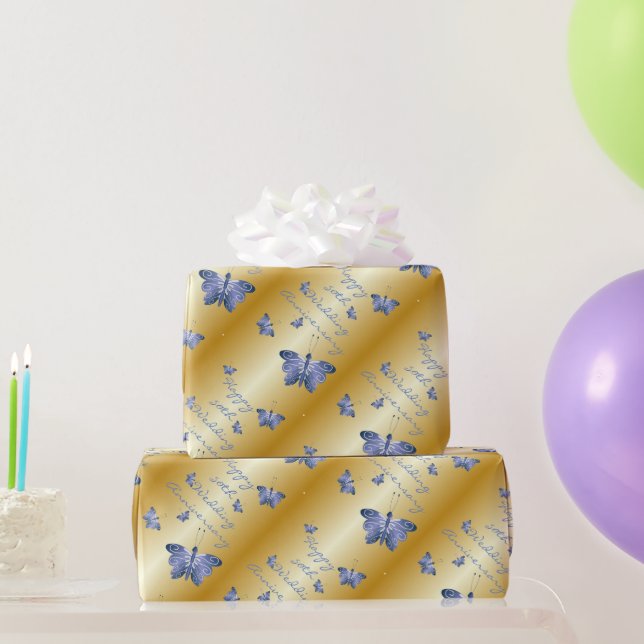 Papel De Presente Aniversário de 50 anos de Casamento (Presentes para festas)