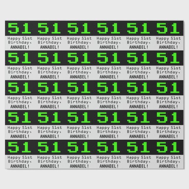 Papel De Presente Aniversário de 511 ruas - Estilo Nerdy / Geeky "51 (Aberto)