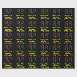 Papel De Presente Aniversário de 71 anos: Estilo Relógio Digital Ver