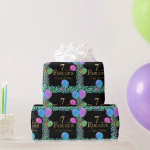 Papel De Presente Aniversário de 7 anos