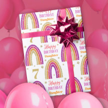 Aniversário de 7 anos da filha Arco-íris com brilh