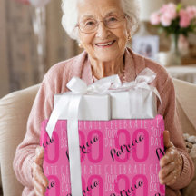 Aniversário de 90 anos com Tipografia Rosa Moderna