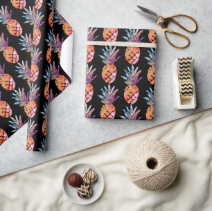 Papel De Presente Aniversário de Abacaxi Tropical