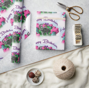 Papel De Presente Aniversário de Afro-Americana