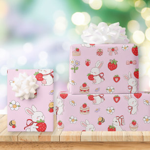 Papel De Presente Aniversário de Algum Coelhinho Rosa