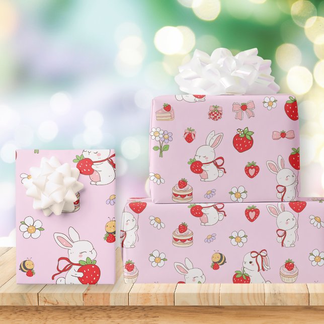 Papel De Presente Aniversário de Algum Coelhinho Rosa (Criador carregado)