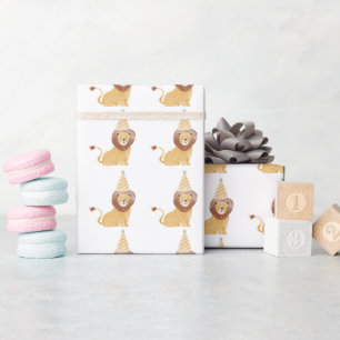 Papel De Presente Aniversário de Animais Selvagens Cutes