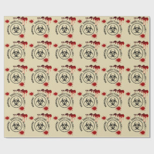 Papel De Presente Aniversário de Apocalipse Zumbi Biohazard de Hal
