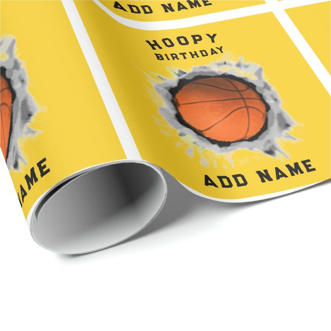 Papel De Presente Aniversário de Basquete Creative (Ponta do rolo)