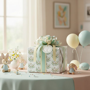 Papel De Presente Aniversário de bebê com aquarela