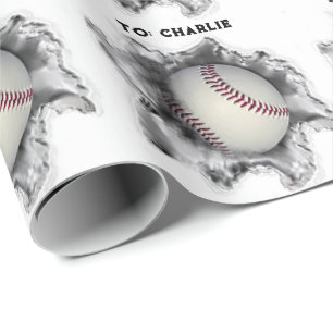 Papel De Presente Aniversário de Beisebol