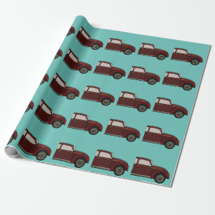 Papel De Presente Aniversário de Carro Clássico Antigo