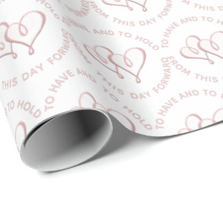 Papel De Presente Aniversário de Casamento Cardíaco Emboscrito 3D El
