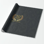 Papel De Presente Aniversário de Casamento do Ouro 50º Personalizáve<br><div class="desc">Pronto para ser personalizado de acordo com as especificações do evento. Se precisar de assistência para as personalizações,  sinta-se à vontade para nos contactar. Consulte "Perguntar a este Designer" abaixo. Consulte o Conjunto de Partes correspondente ao cheio na coleção abaixo.</div>