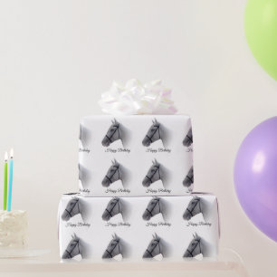 Papel De Presente Aniversário de Cavalo