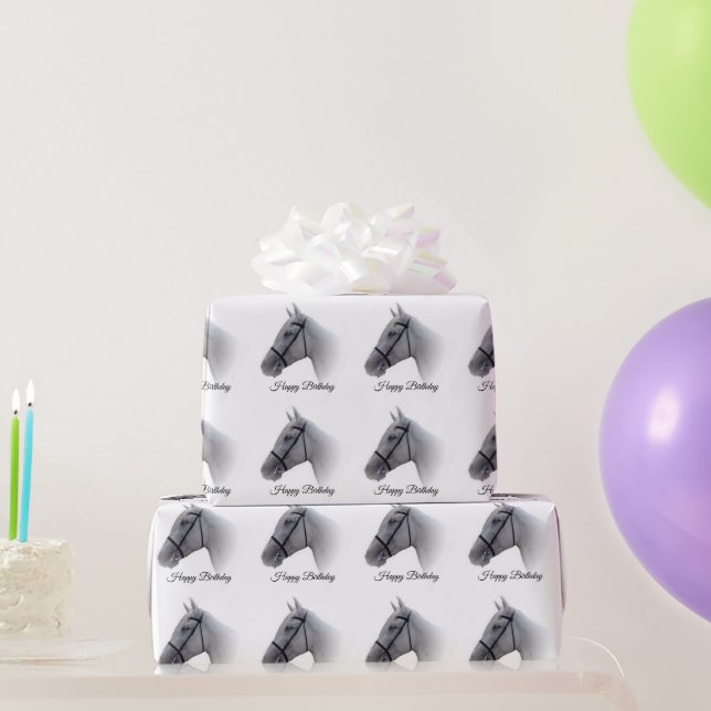 Papel De Presente Aniversário de Cavalo (Presentes para festas)