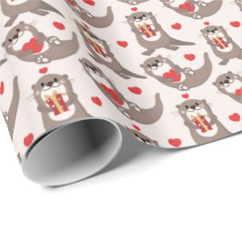 Papel De Presente Aniversário de criança Coração Vermelho Bonito de