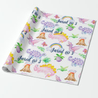 Aniversário de criança de Aquarela do Dinossauro C