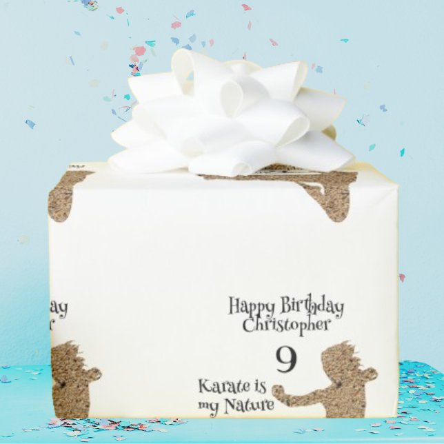 Papel De Presente Aniversário de criança de Karate de Artes Marciais (Criador carregado)