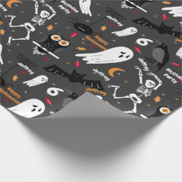Papel De Presente Aniversário de criança Halloween Personalizar 4 No