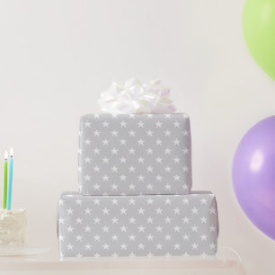 Papel De Presente Aniversário de criança Padrão de Cinza Neutro