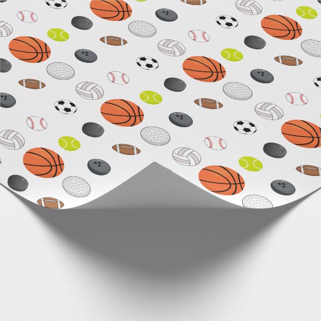 Papel De Presente Aniversário de Crianças Multi Esporte   (Ponta)