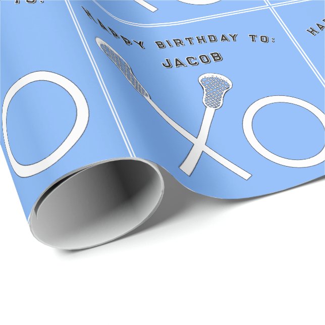 Papel De Presente Aniversário de Esportes de Lacrosse (Ponta do rolo)