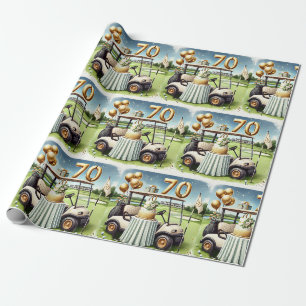 Papel De Presente Aniversário de Golf 70 para Golfe