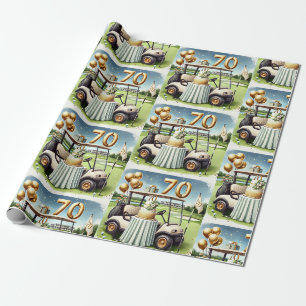 Papel De Presente Aniversário de Golf 70 para Golfe