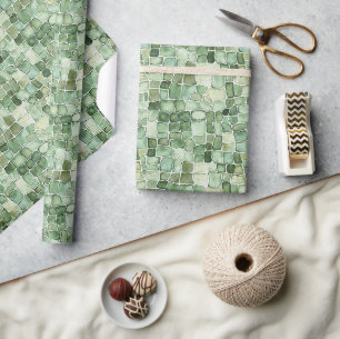 Papel De Presente Aniversário de Impressão de Jacaré Verde