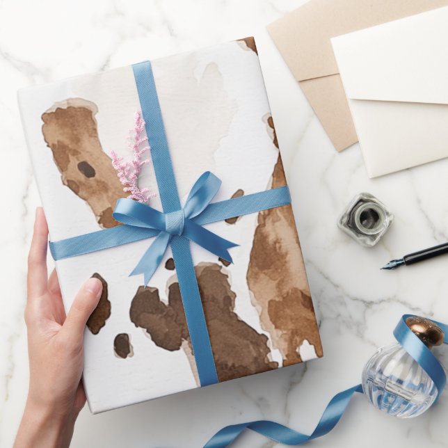 Papel De Presente Aniversário de Impressão de vaca de chocolate cast (Presentear)