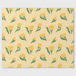 Papel De Presente Aniversário de Menina com Floral Simples Desenhado
