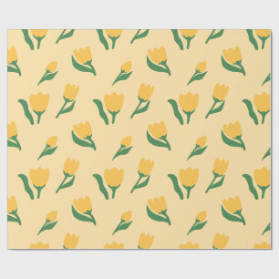 Papel De Presente Aniversário de Menina com Floral Simples Desenhado