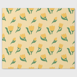 Papel De Presente Aniversário de Menina com Floral Simples Desenhado