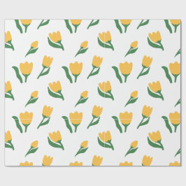 Papel De Presente Aniversário de Menina com Floral Simples Desenhado