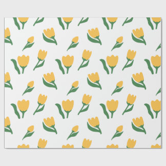 Papel De Presente Aniversário de Menina com Floral Simples Desenhado