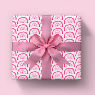 Papel De Presente Aniversário de meninas arco-íris rosa