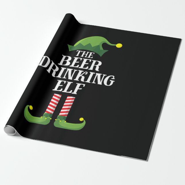 Papel De Presente Aniversário de Natal de Bebendo de cerveja (Desenrolado)