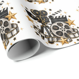 Papel De Presente Aniversário de Noite de Filme de Hollywood