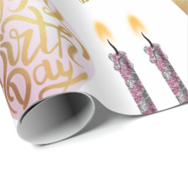 Papel De Presente Aniversário de Ouro