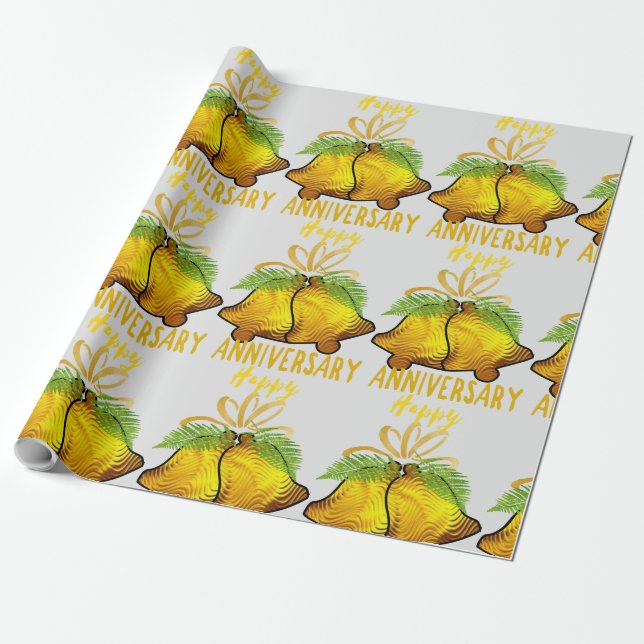 Papel De Presente Aniversário de Ouro (Desenrolado)